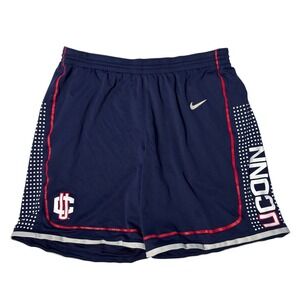 Vintage Nike UConn Huskies Authentic Basketball Shorts Mens Large Navy Blue